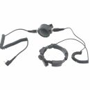 Covert Twin Throat Mic with Large PTT for Motorola 2 pin