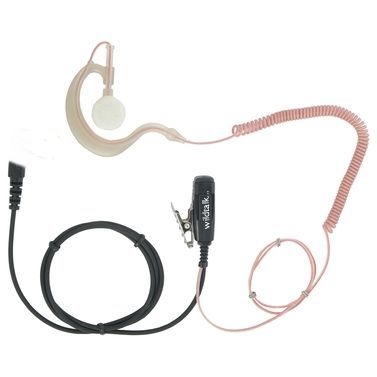 HCC-CLR-S | Clear Earpiece, Mic & PTT Straight Plug