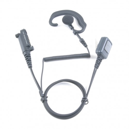 HCC-PD6 | Hook Shaped Earpiece with Mic & PTT for Hytera PD605 and X1
